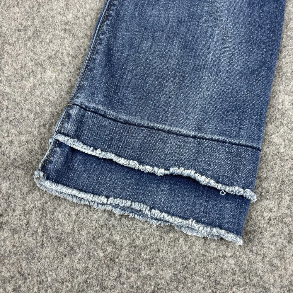 Democracy Absolution Jeans Womens 8 Wide Leg Raw Hem Stretch Denim Blue Casual - Picture 8 of 14